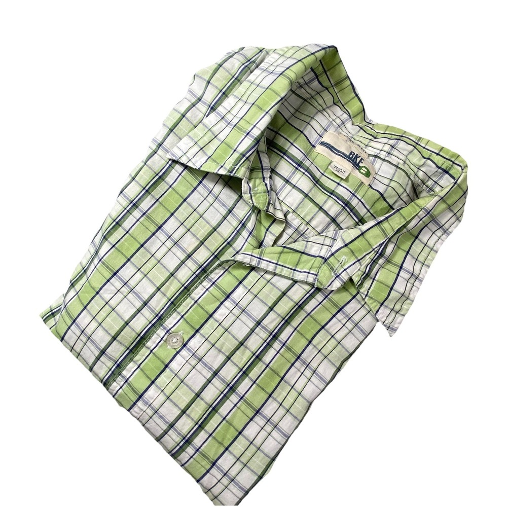 BKE BUCKLE Mens XL‎ Shirt Western Short Slv. Cool Cotton Summer Green Cowboy EUC